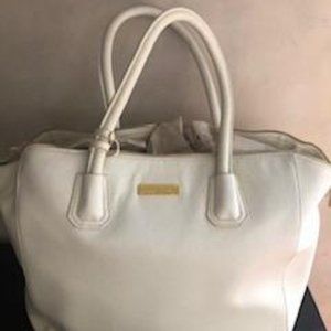 White leather satchel